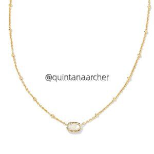 Mini Elisa Gold Satellite Short Pendant Necklace in Ivory Mother-of-Pearl